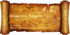 Adamcsik Simeon névjegykártya